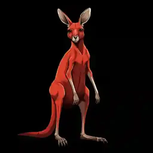 a red kangaroo standing on its hind legs