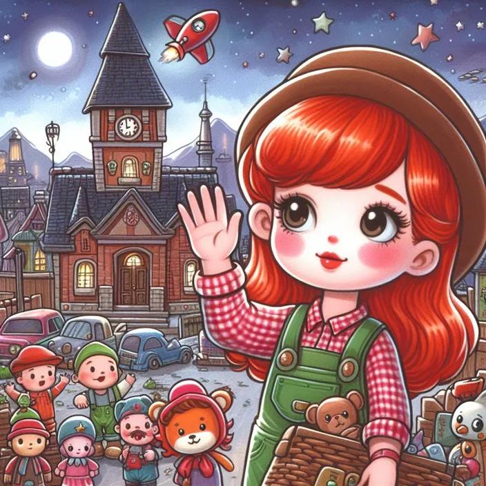 a painting of a girl with red hair holding a basket