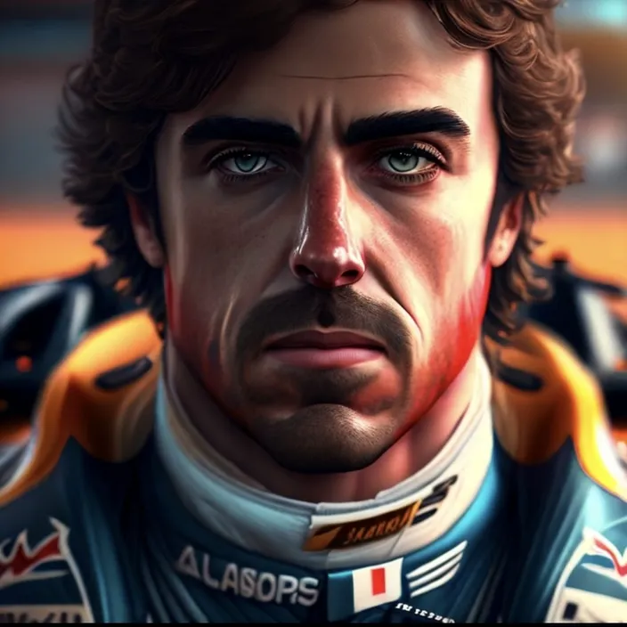 a close up of a person wearing a racing suit