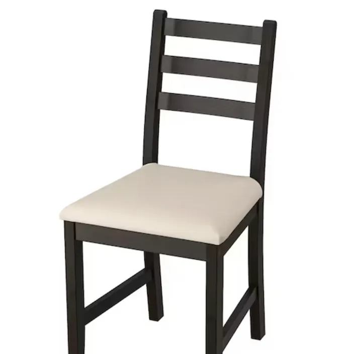 a black and white chair with a white seat