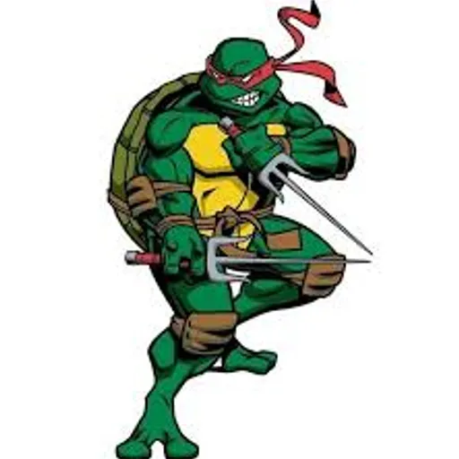 a drawing of a teenage mutant holding a sword