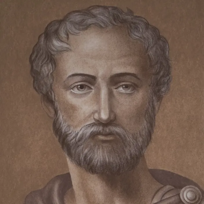 a drawing of a man with a beard