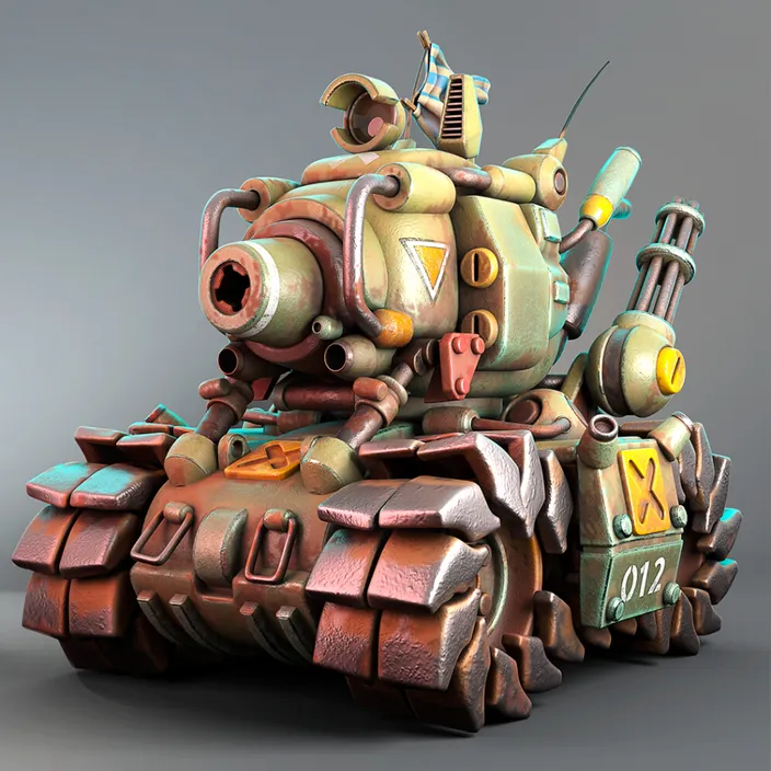 a computer generated image of a war tank