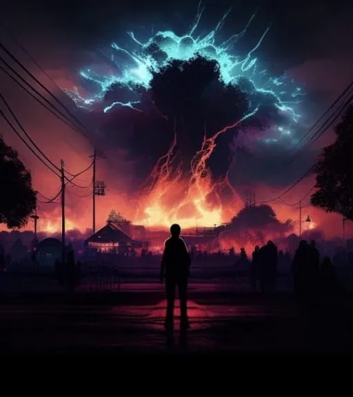 a man standing in front of a large cloud