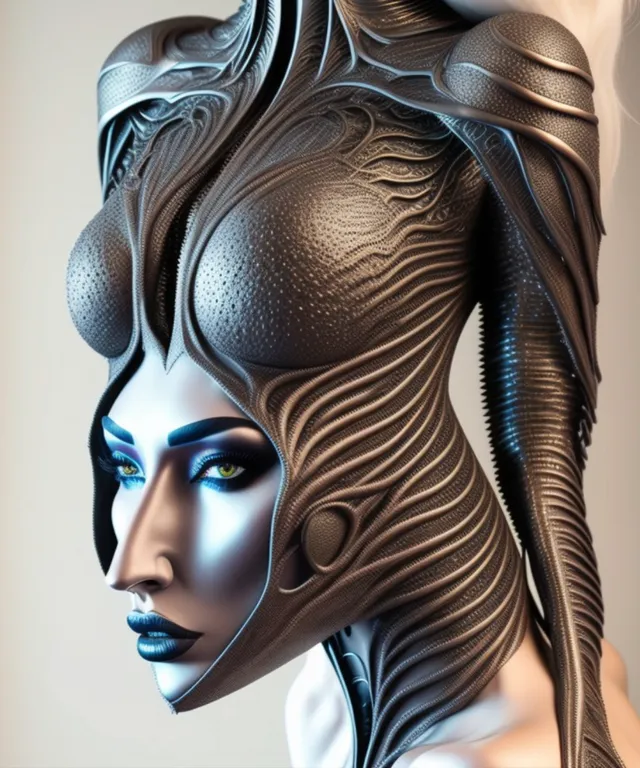 a woman's head with a futuristic design on it