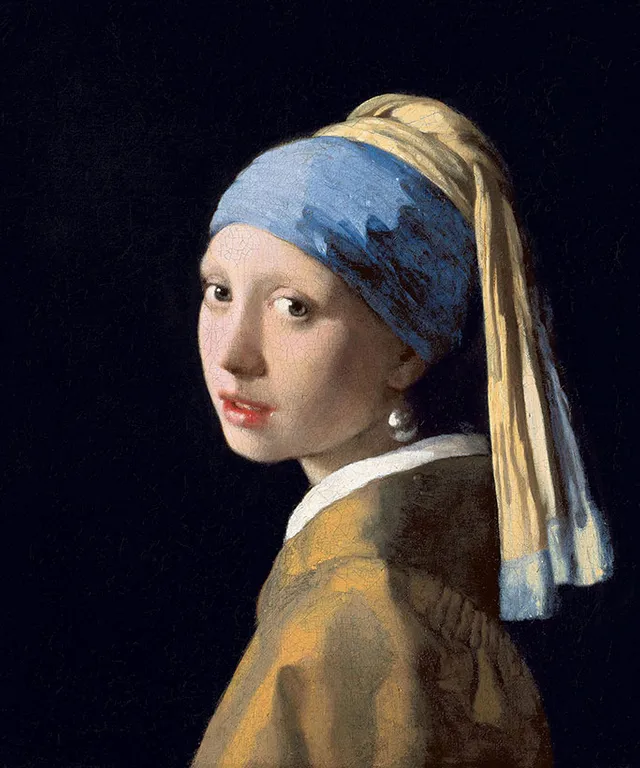 a painting of a girl with a pearl ear