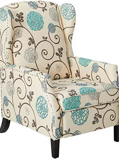 a chair with a flower pattern on it