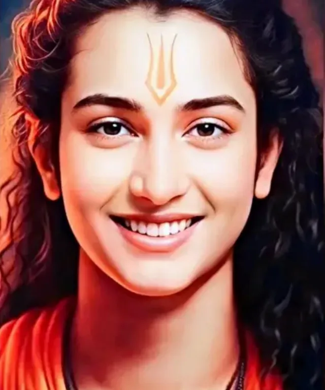 a painting of a woman with a smile on her face