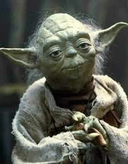 a yoda holding a stuffed animal in its hands