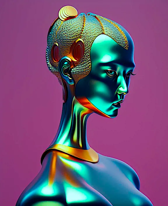 a woman's head with a futuristic look