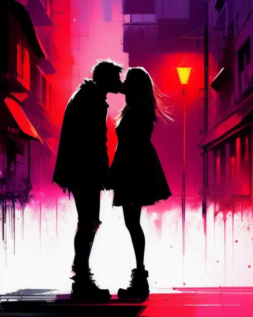 a couple of people that are standing in the street
