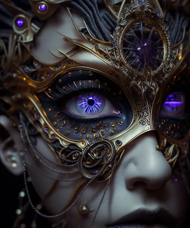 a close up of a person wearing a mask