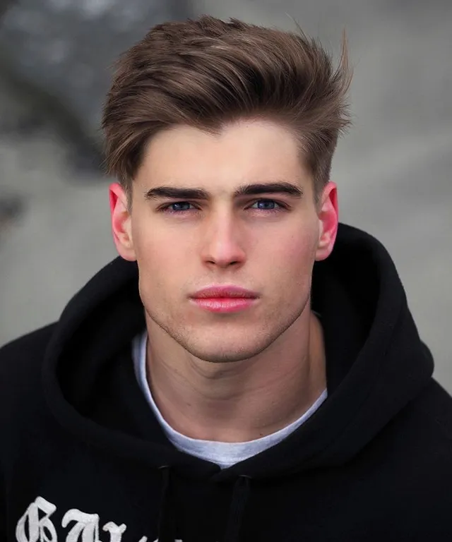 a close up of a person wearing a hoodie