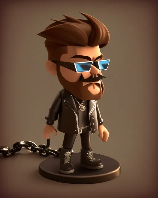 a cartoon character with sunglasses and a chain