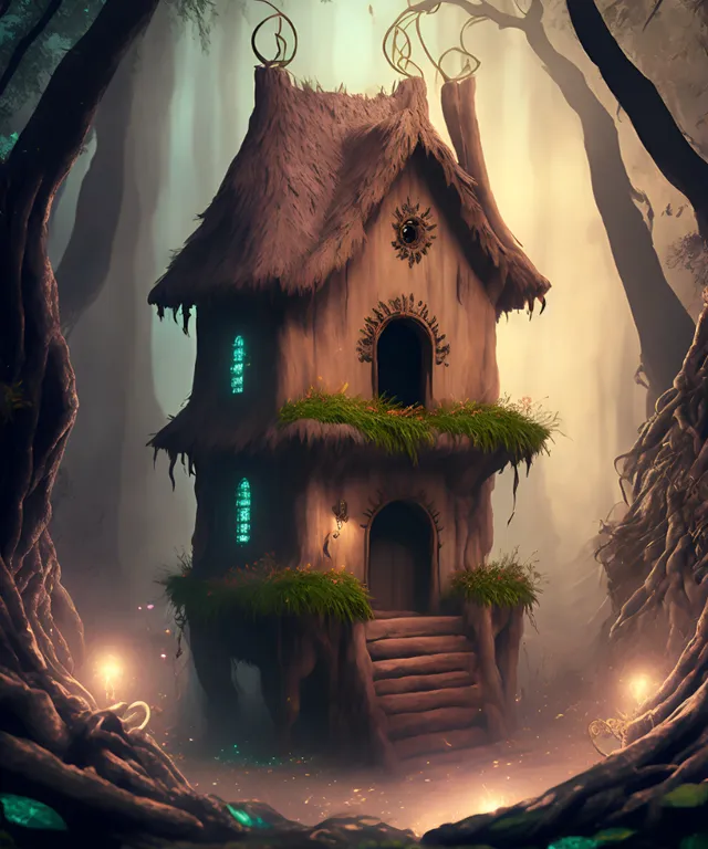 a house in the middle of a forest