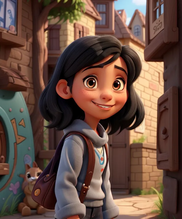 a cartoon character is standing in front of a house