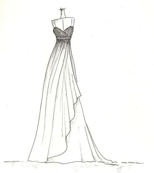 a drawing of a dress on a mannequin