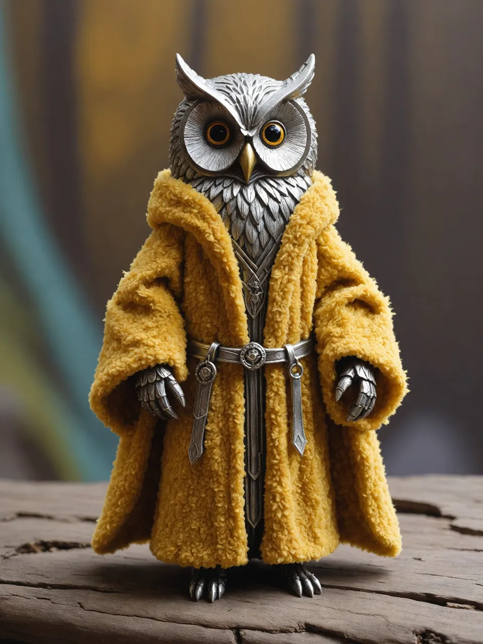 a figurine of an owl dressed in a robe