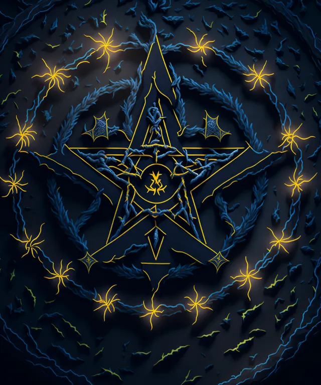 a star surrounded by stars in the middle of a circle