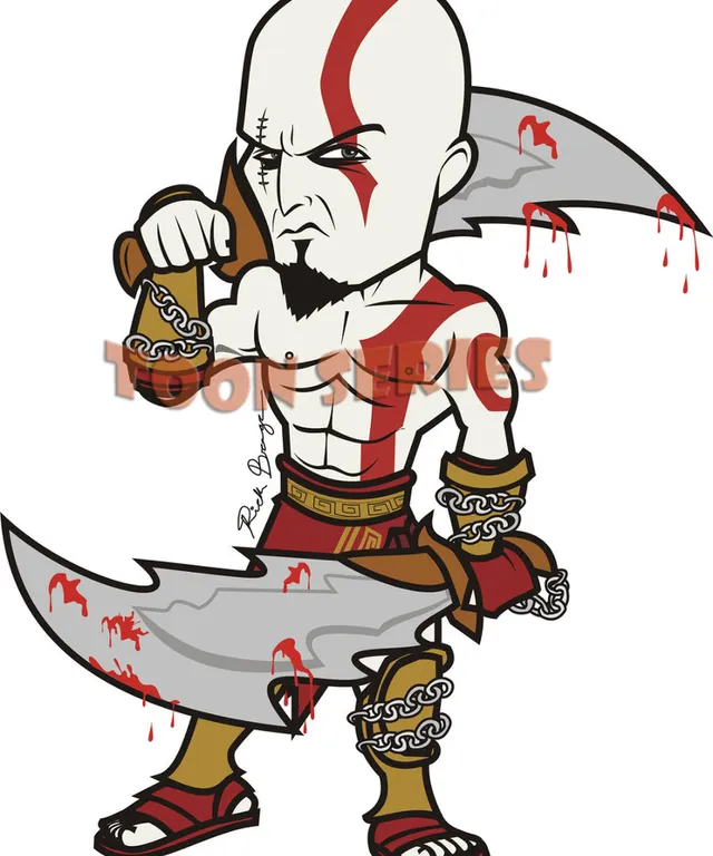 a cartoon character with a knife in his hand