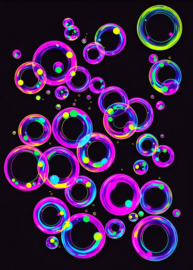 a bunch of soap bubbles floating in the air