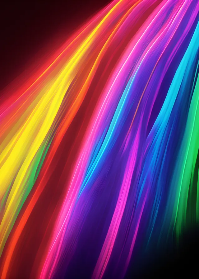a multicolored wallpaper with a black background