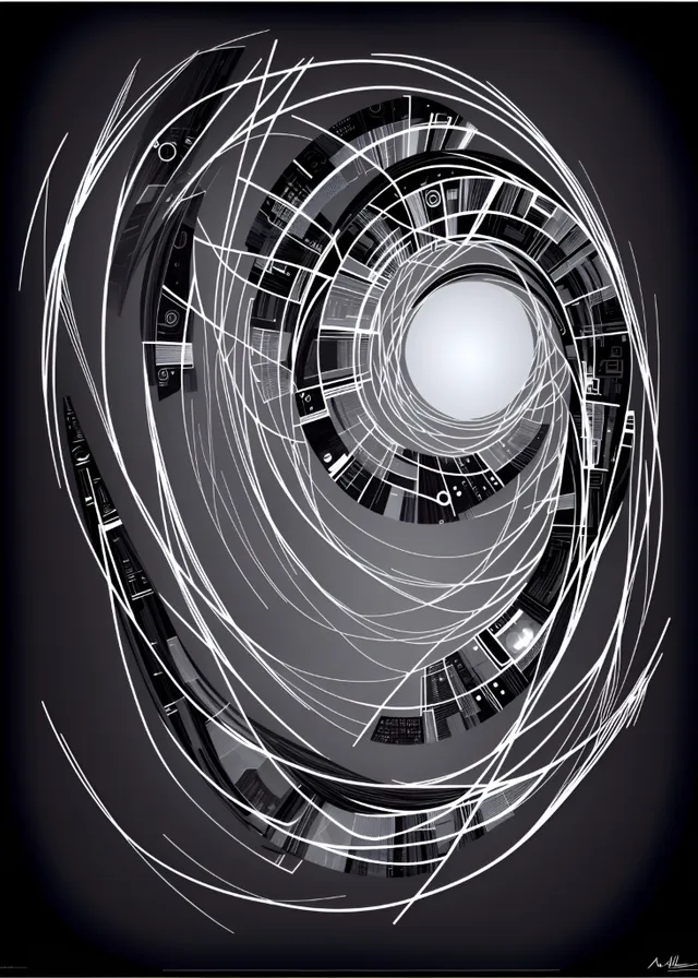 a black and white photo of a circular object