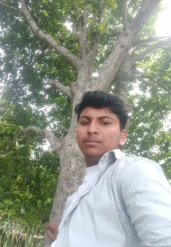 a man standing in front of a tree