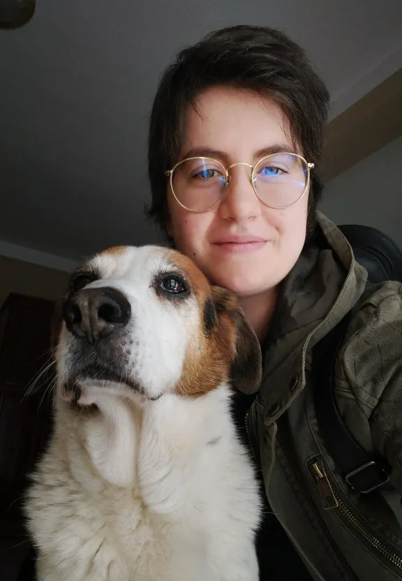 nose, hair, glasses, head, dog, smile, eye, vision care, dog breed, jaw