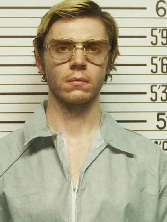 a man with glasses standing in front of a mugshot