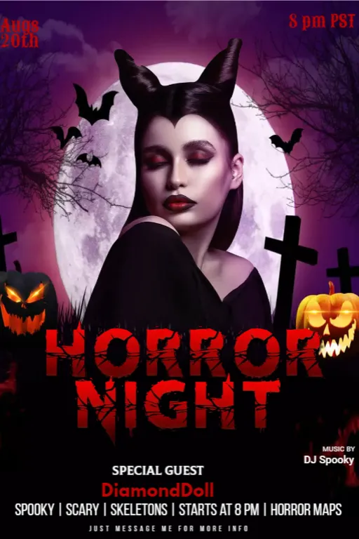 a flyer for a halloween party a flyer for a halloween party, the woman turns into a demon