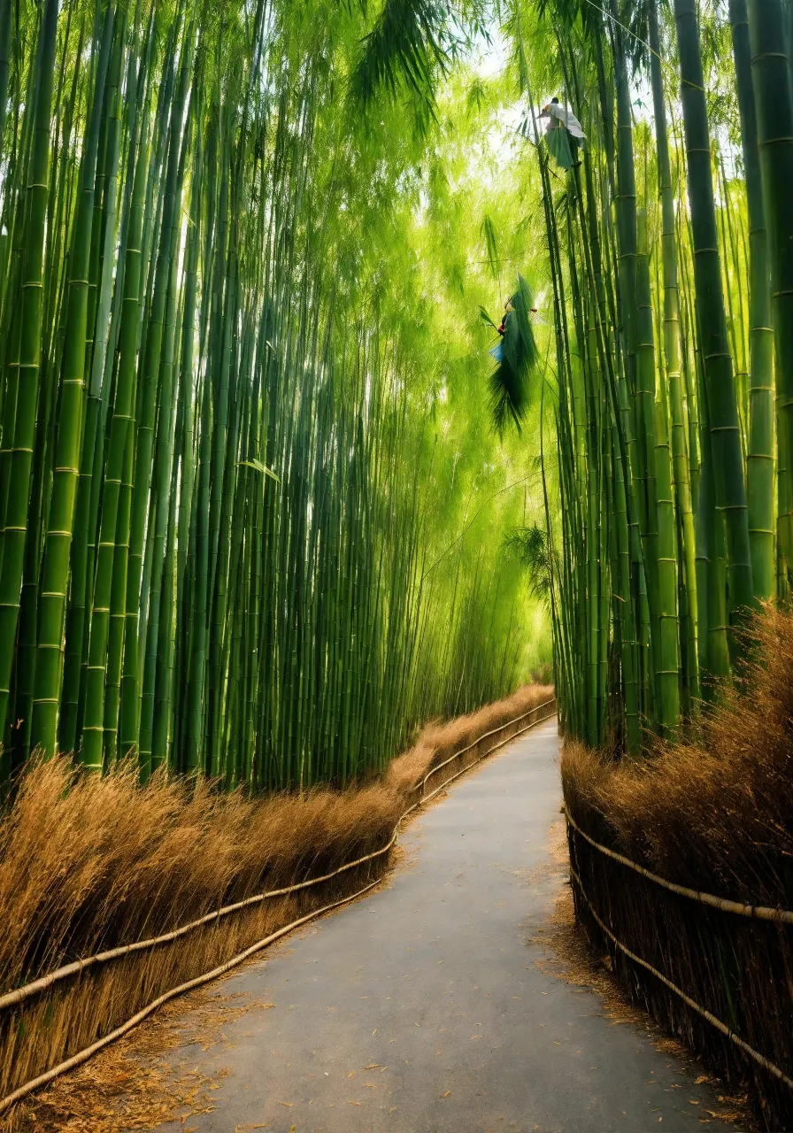 bamboo moving in the wind