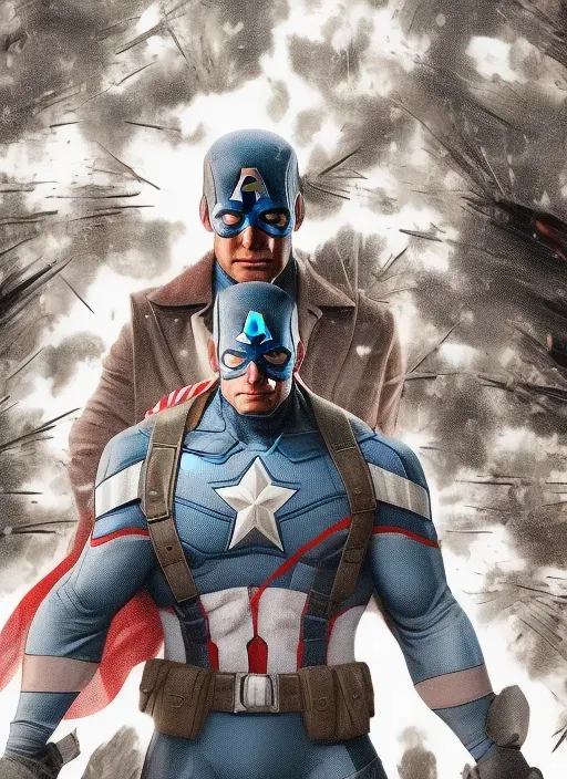 a man in a captain america costume holding a gun