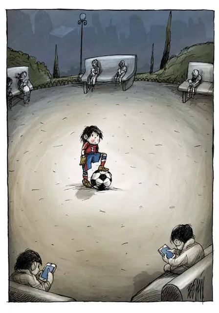 a cartoon of a person sitting on a bench with a soccer ball