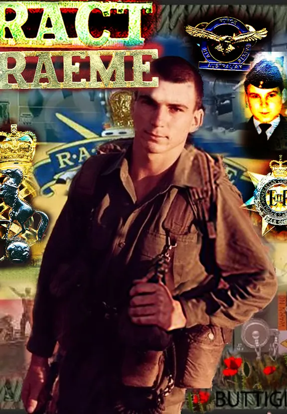 a collage of a man in a military uniform