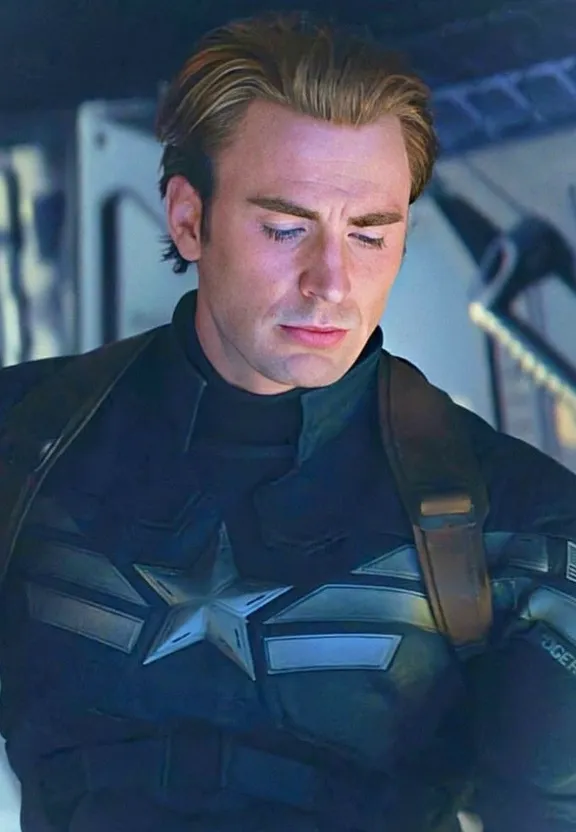 a man in a captain america costume looking down