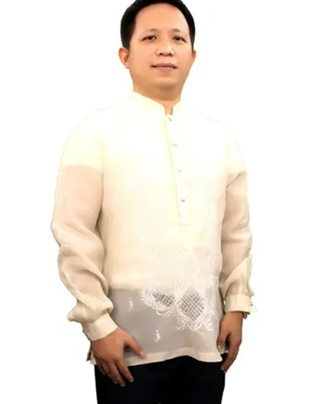 a man standing in front of a white background