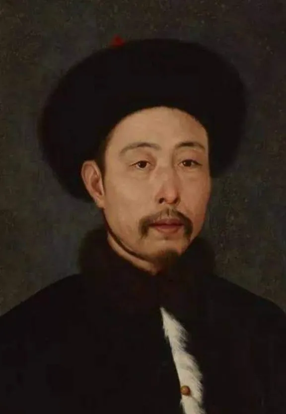 a painting of a man wearing a black hat