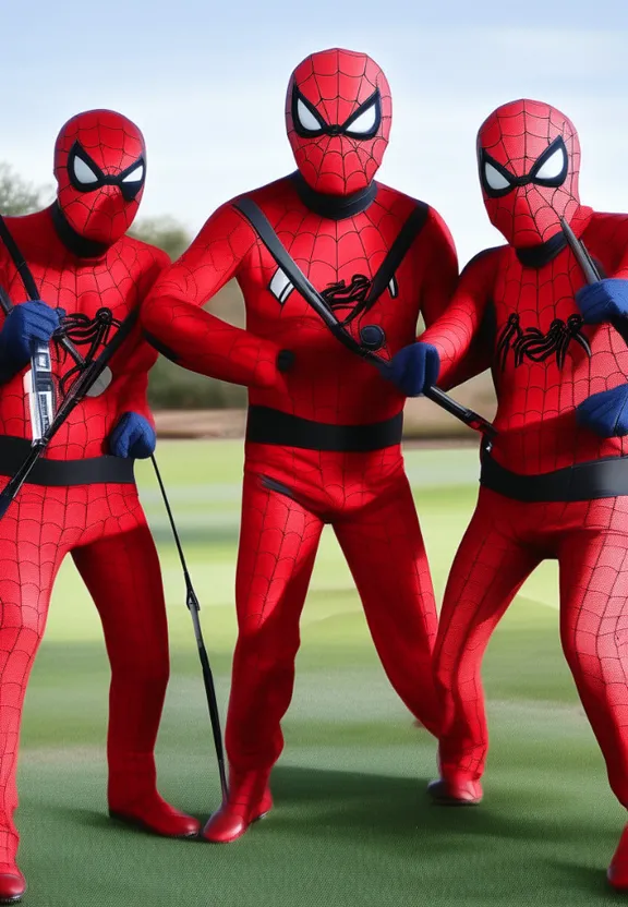a group of people in spider man costumes