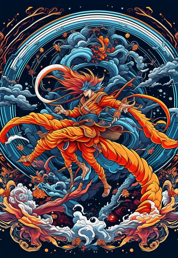 a painting of a man with a sword in his hand
