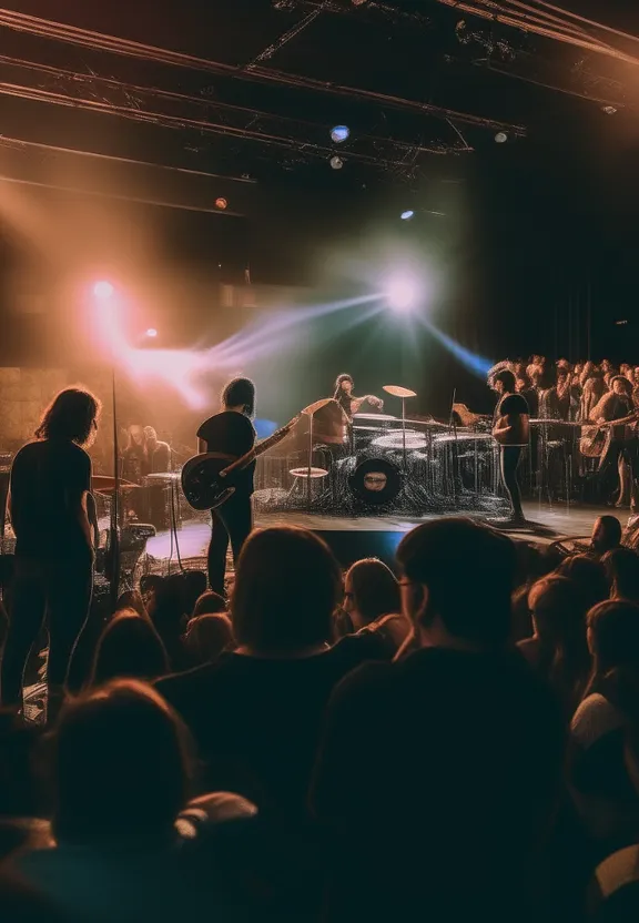 a group of people standing on top of a stage
