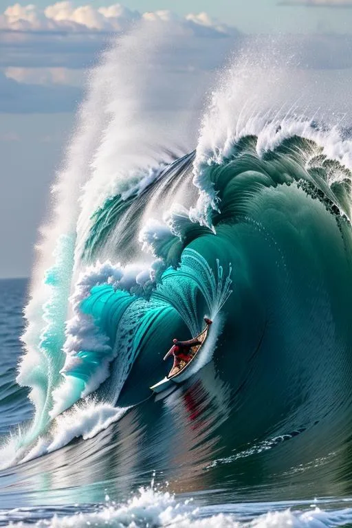 a man riding a wave on top of a surfboard