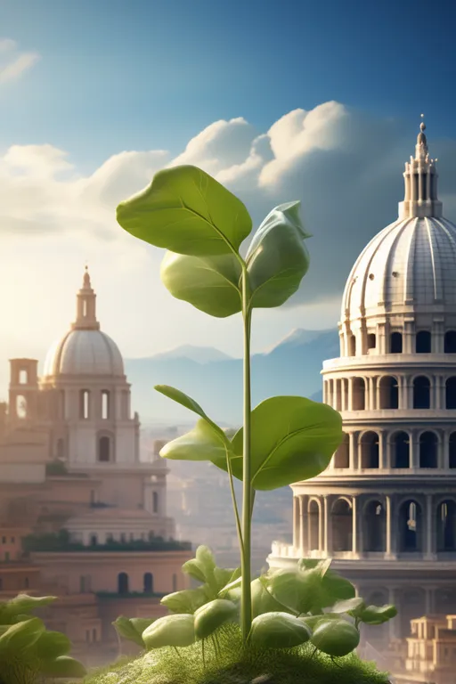 a green plant is growing out of the ground