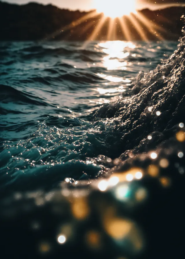 the sun is shining over the ocean waves. water, atmosphere, liquid, nature, fluid, lighting, sunlight, natural landscape, morning, lake