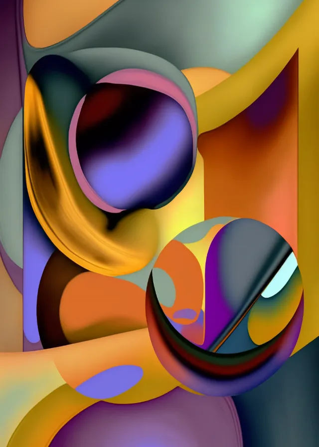 an abstract painting with a circular object in the middle of it. colorfulness, art, font, painting, circle, tints and shades, symmetry, pattern, electric blue, visual arts