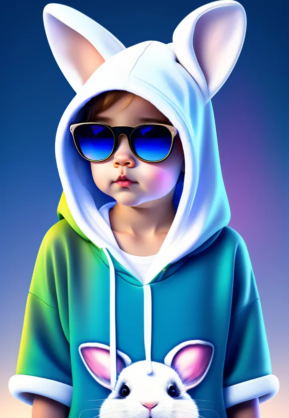 a little boy wearing a Bunny Hoodie and Sunnies, Anna Kendrick be the World. Anna Kendrick be the world