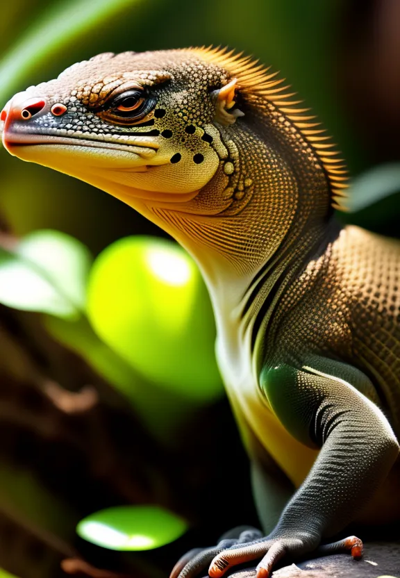 a lizard is sitting on top of a rock