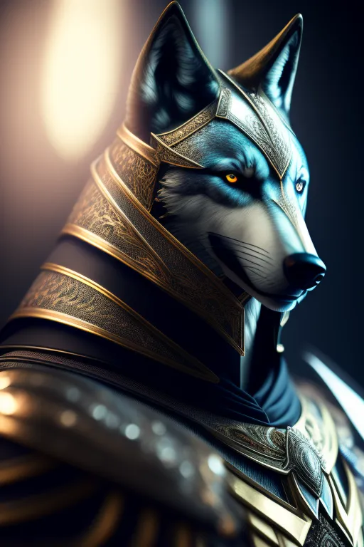 make the wolf's eyes yellow to match his armor