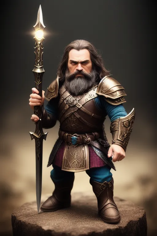 a figurine of a lord of the rings character holding a sword