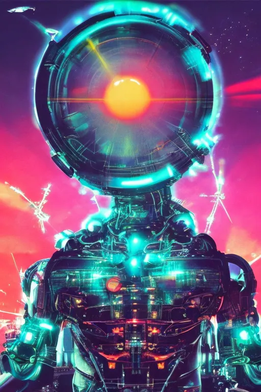 an image of a robot with a glowing head